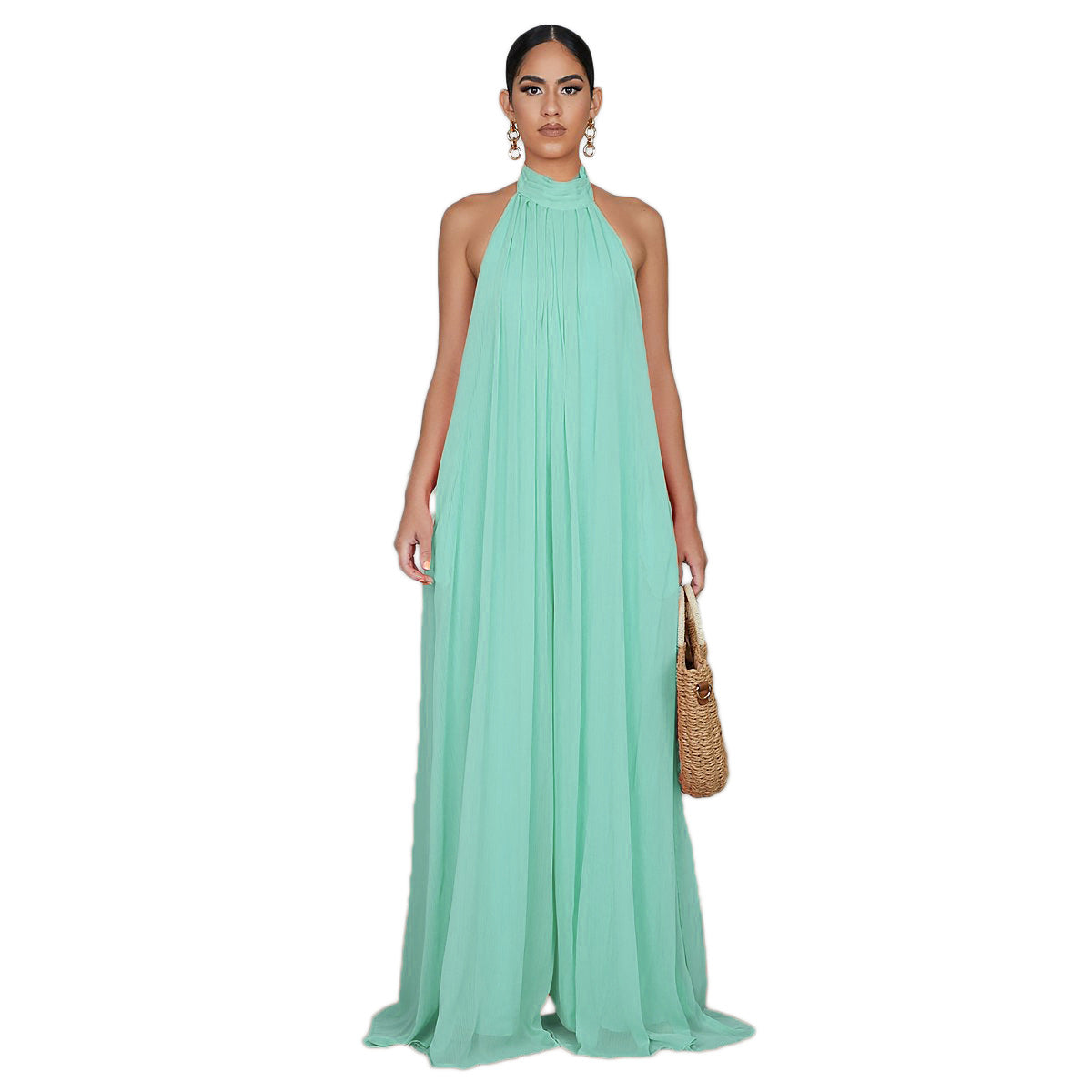 Chiffon Loose Backless Jumpsuit
