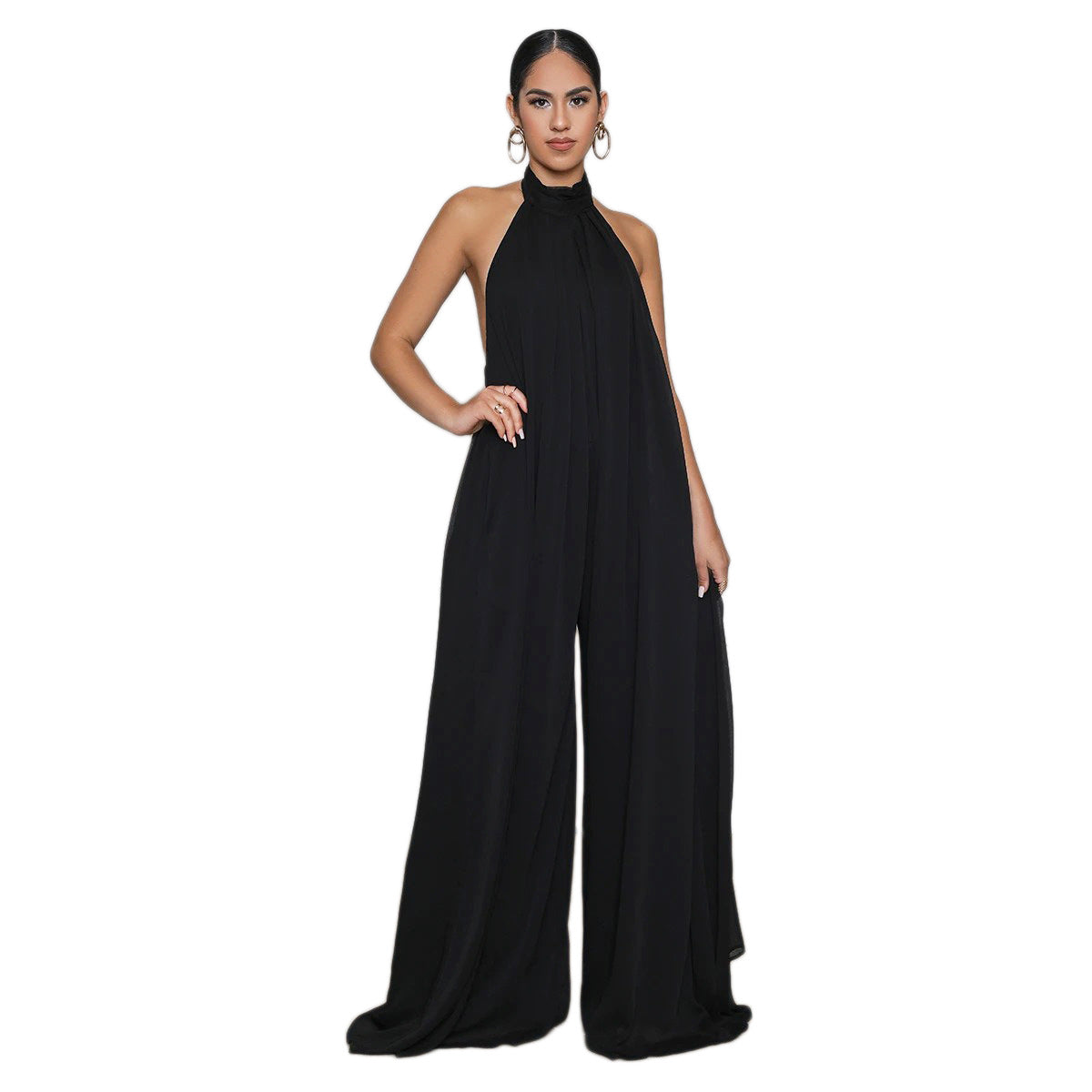 Chiffon Loose Backless Jumpsuit