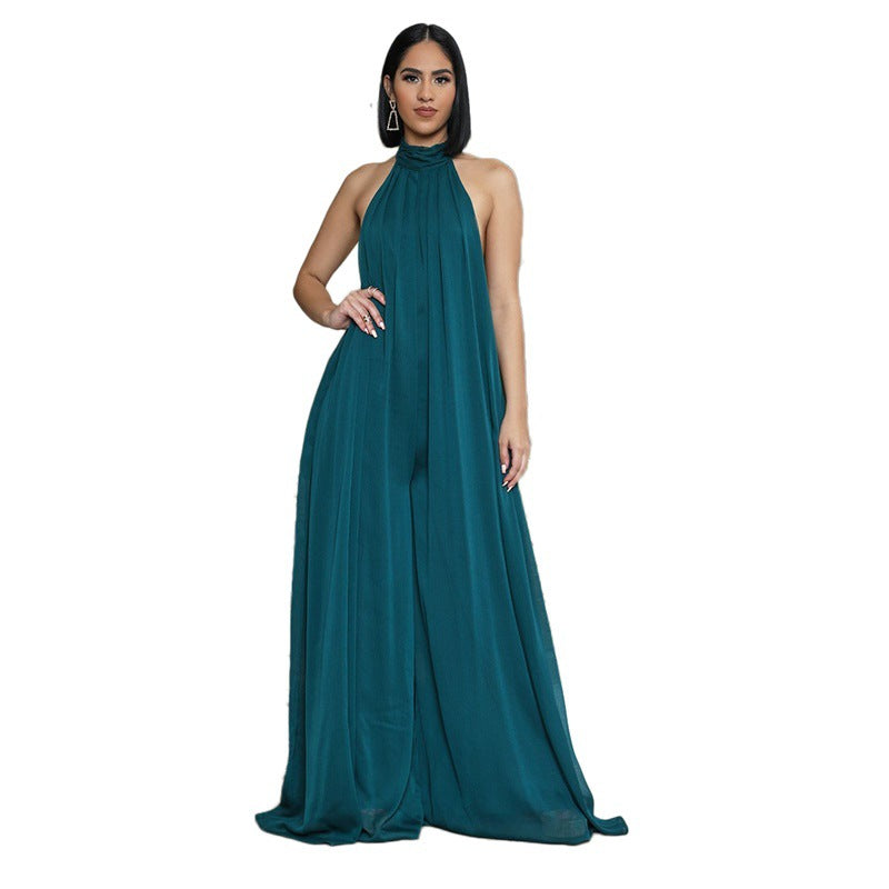 Chiffon Loose Backless Jumpsuit