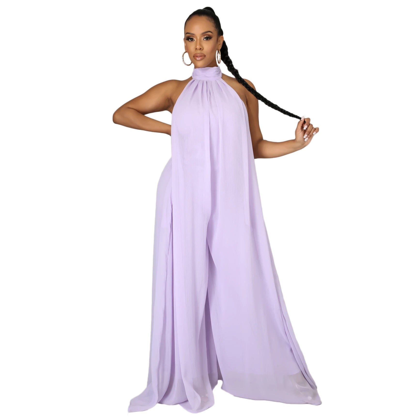 Chiffon Loose Backless Jumpsuit