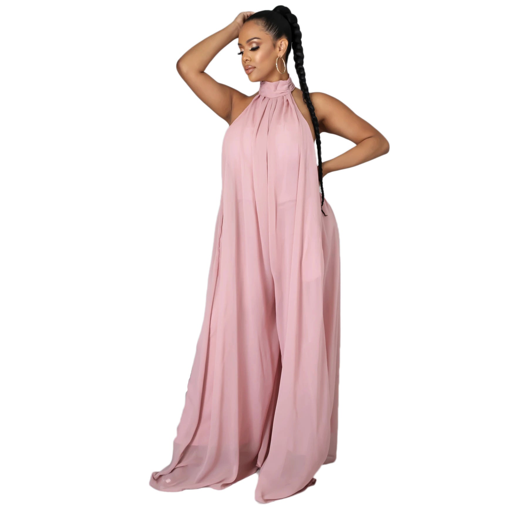 Chiffon Loose Backless Jumpsuit