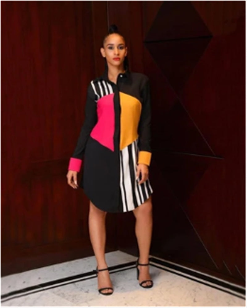 Abstract Shirt Dress