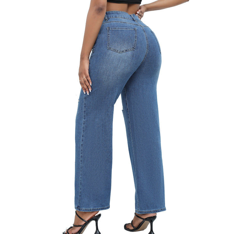 Ripped Wide-leg Jeanns