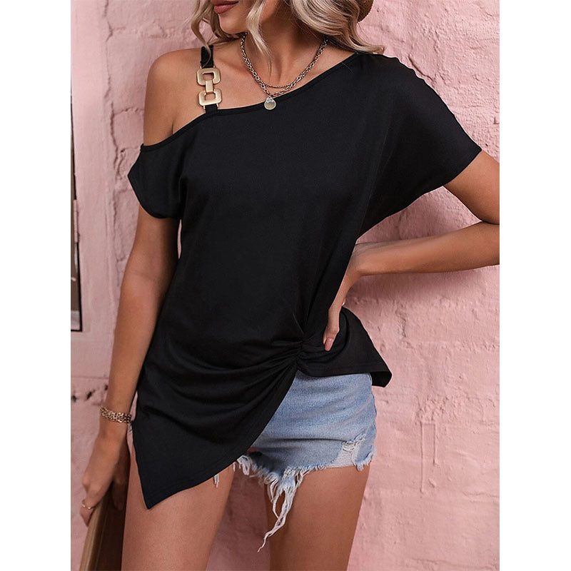 Off Shoulder High Low Blouse