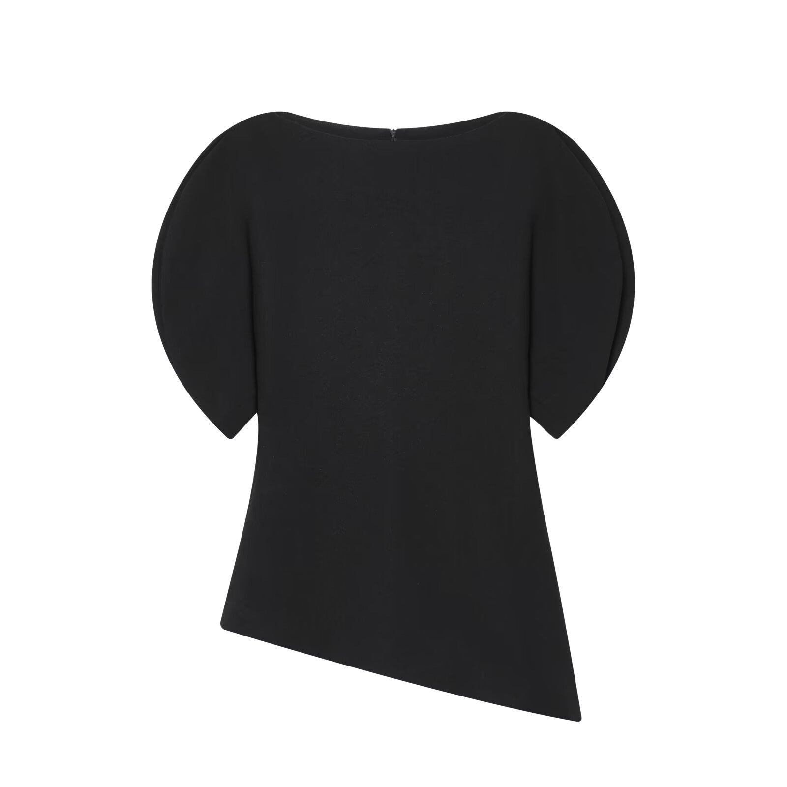 Crewneck Top With Puff Sleeves