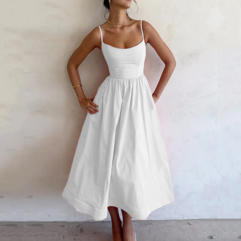 Spaghetti Strap Dress with Fitted Bodice
