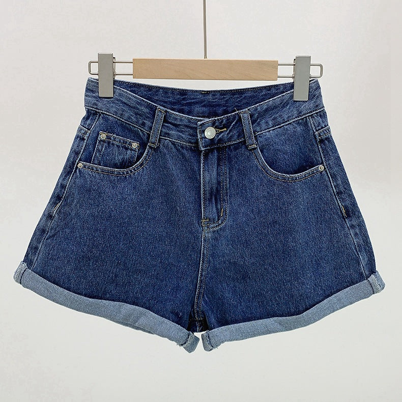 Cuffed Denim Shorts