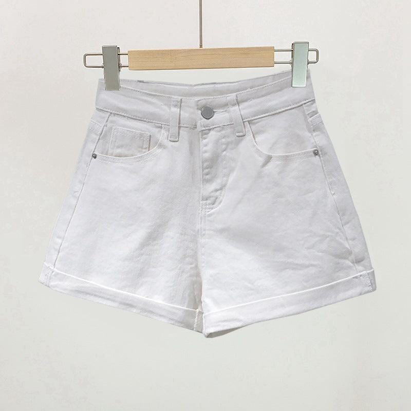 Cuffed Denim Shorts