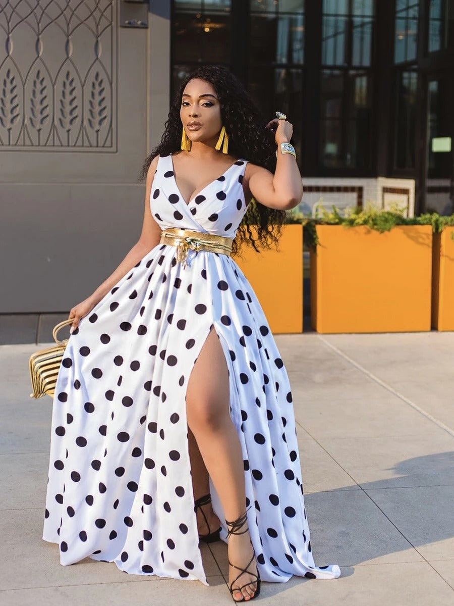Sleeveless Polka Dot Dress