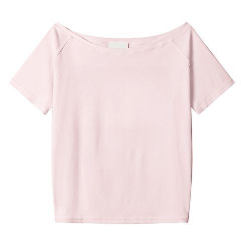 Loose Oblique Shoulder Tops Short Sleeve