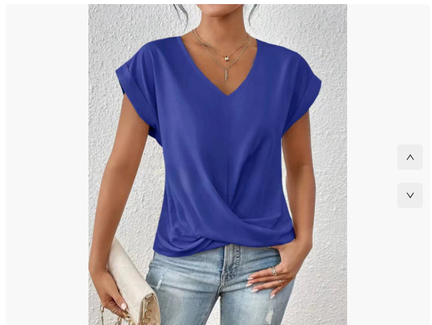 Fashion V-neck Short-sleeve T-shirt Summer Casual Irregular Knot Top For Women Clothing