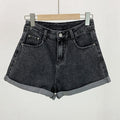 Cuffed Denim Shorts