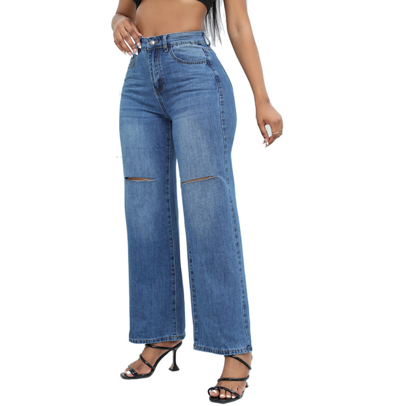 Ripped Wide-leg Jeanns
