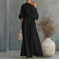 Cropped Off-shoulder Top And Pants Two-piece Set