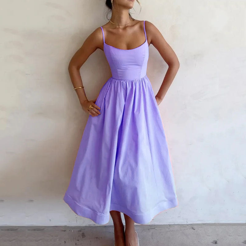 Spaghetti Strap Dress with Fitted Bodice