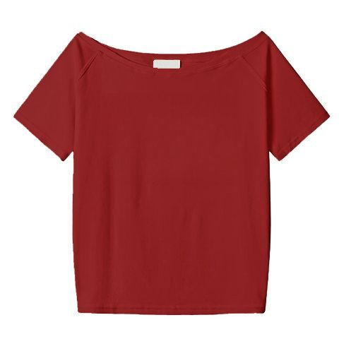 Loose Oblique Shoulder Tops Short Sleeve