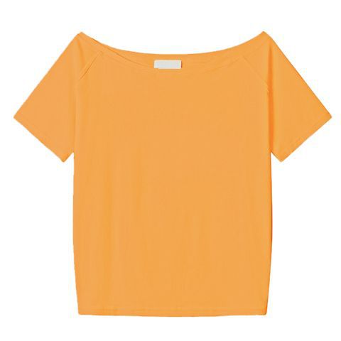 Loose Oblique Shoulder Tops Short Sleeve