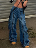 Low Rise Zipper Stitching Jeans