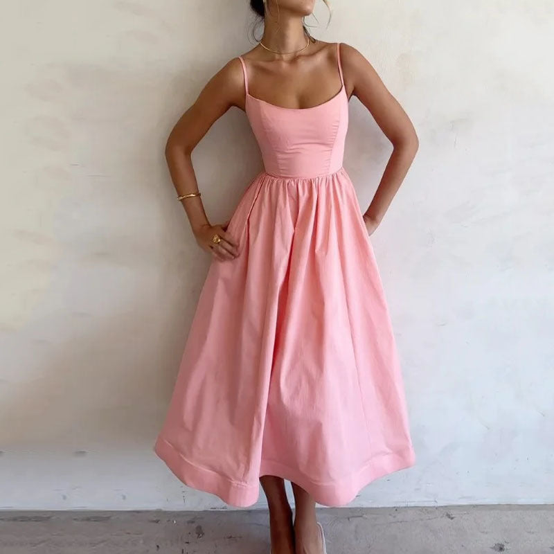 Spaghetti Strap Dress with Fitted Bodice