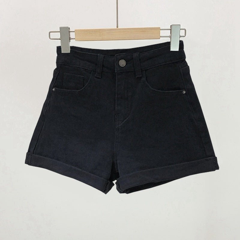 Cuffed Denim Shorts