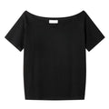 Loose Oblique Shoulder Tops Short Sleeve