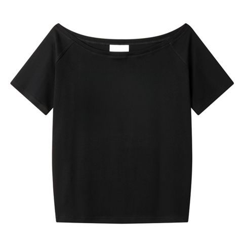 Loose Oblique Shoulder Tops Short Sleeve