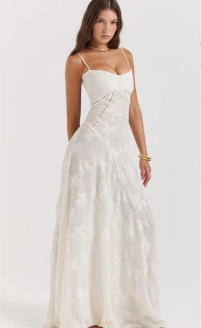 Long Lace Dress with Corset Back