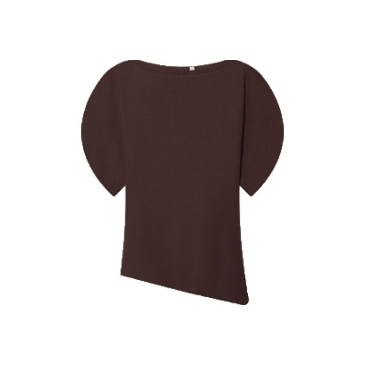 Crewneck Top With Puff Sleeves
