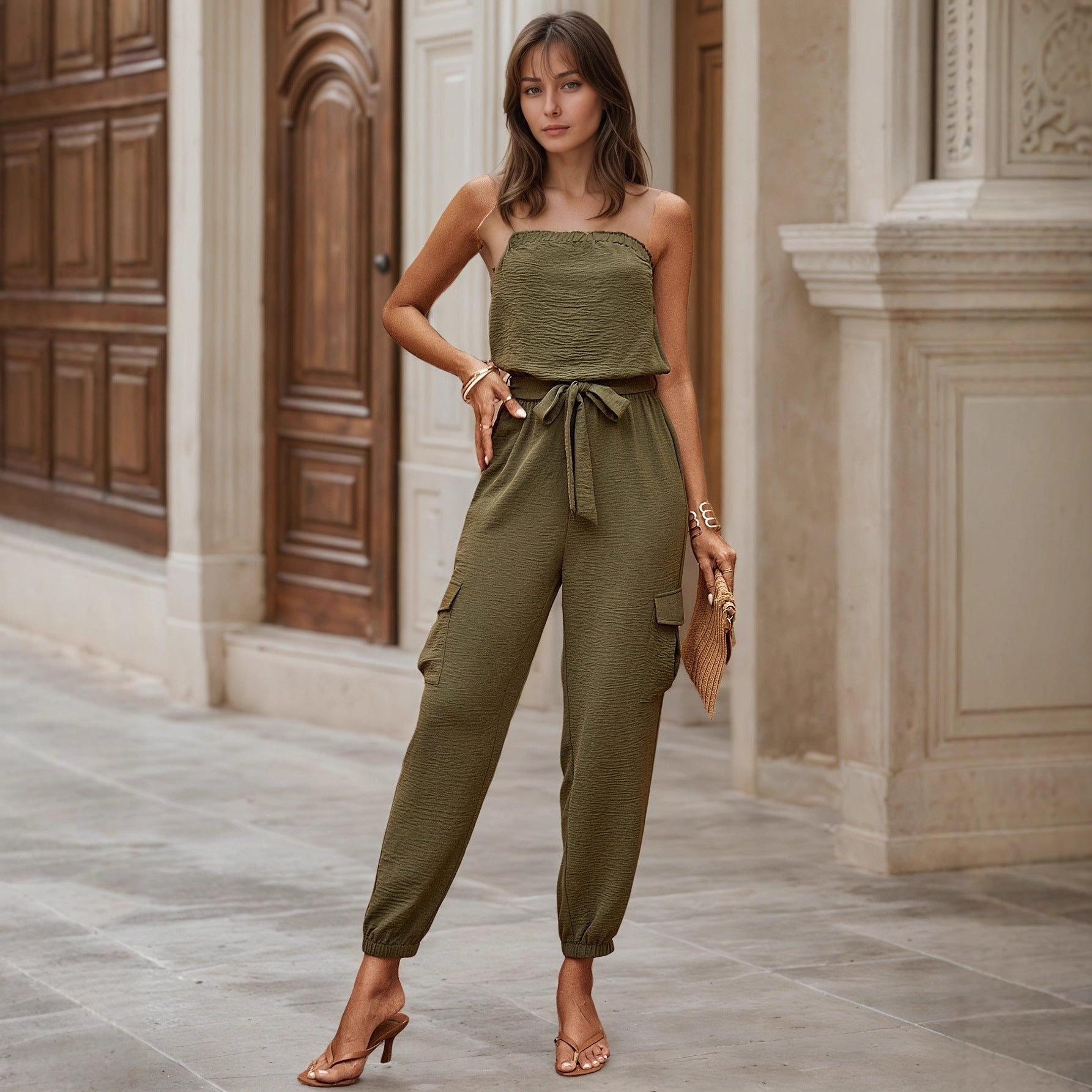 Strapless Pocketed Jumpsuit
