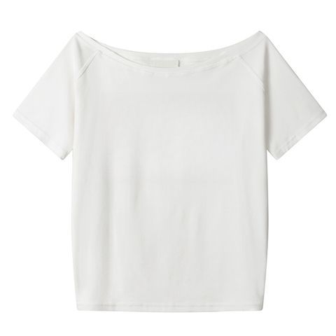 Loose Oblique Shoulder Tops Short Sleeve