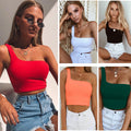 One-shoulder Crop Top T-Shirt