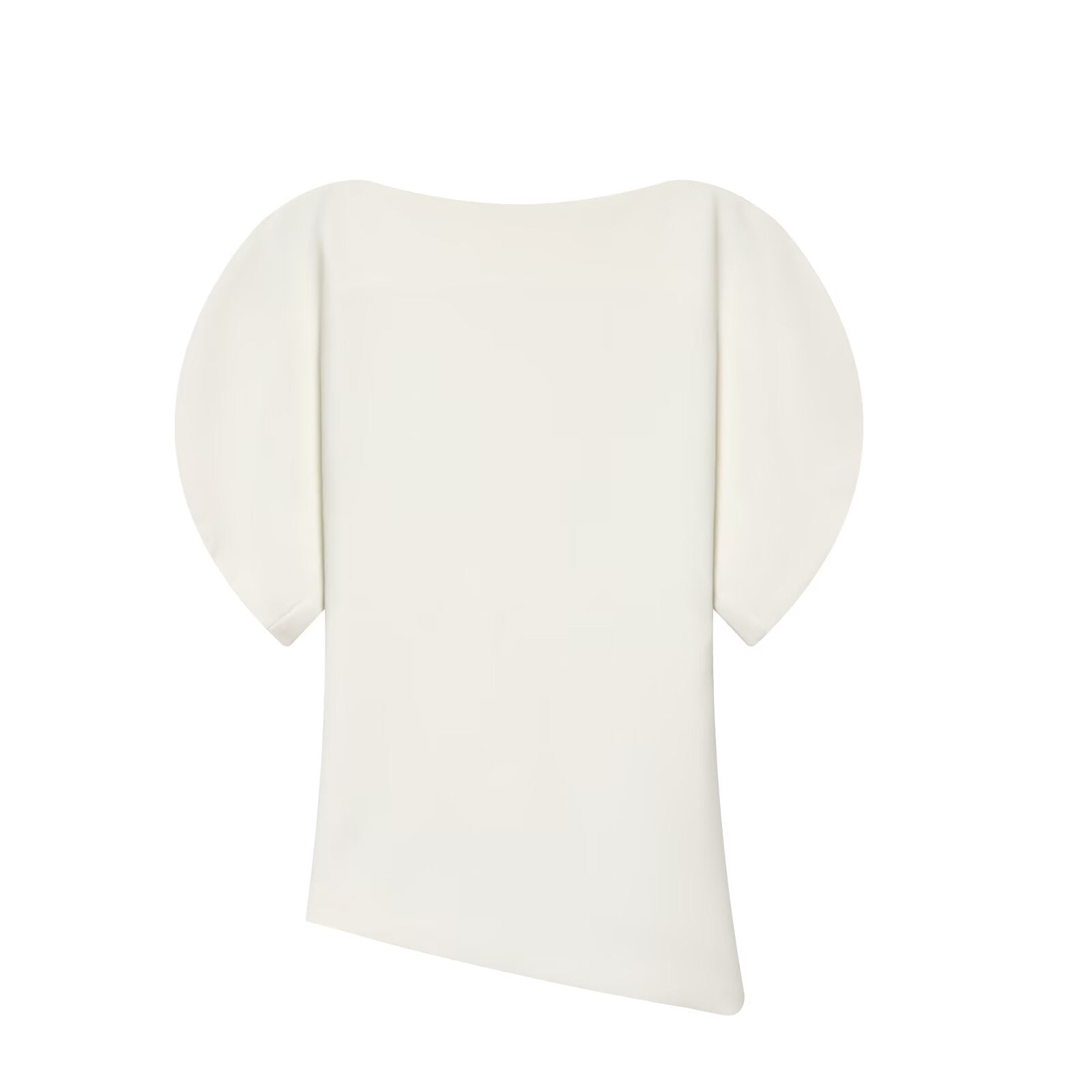 Crewneck Top With Puff Sleeves