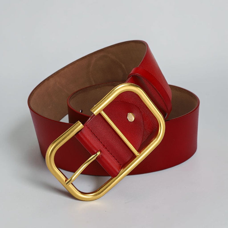 Women's Cowhide Wide Belt Waist Seal